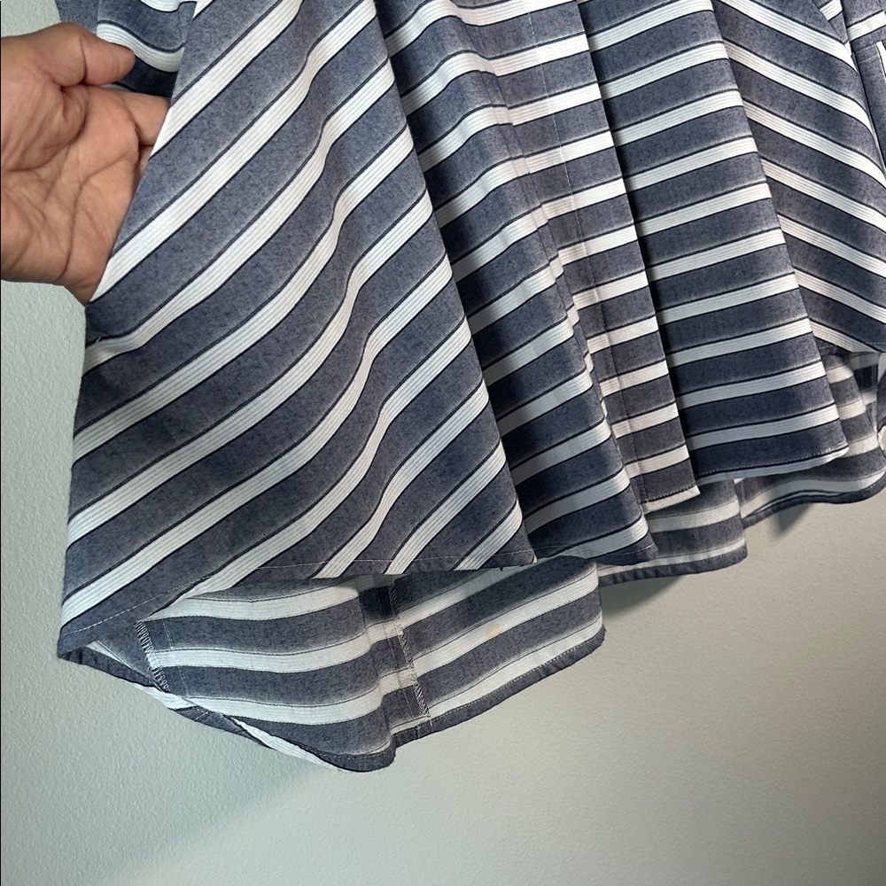 Donna Karan Navy and White Striped Blouse - Picture 4 of 12